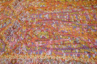 Lot 364 - Shawl. A large woven crinoline shawl, circa 1860s