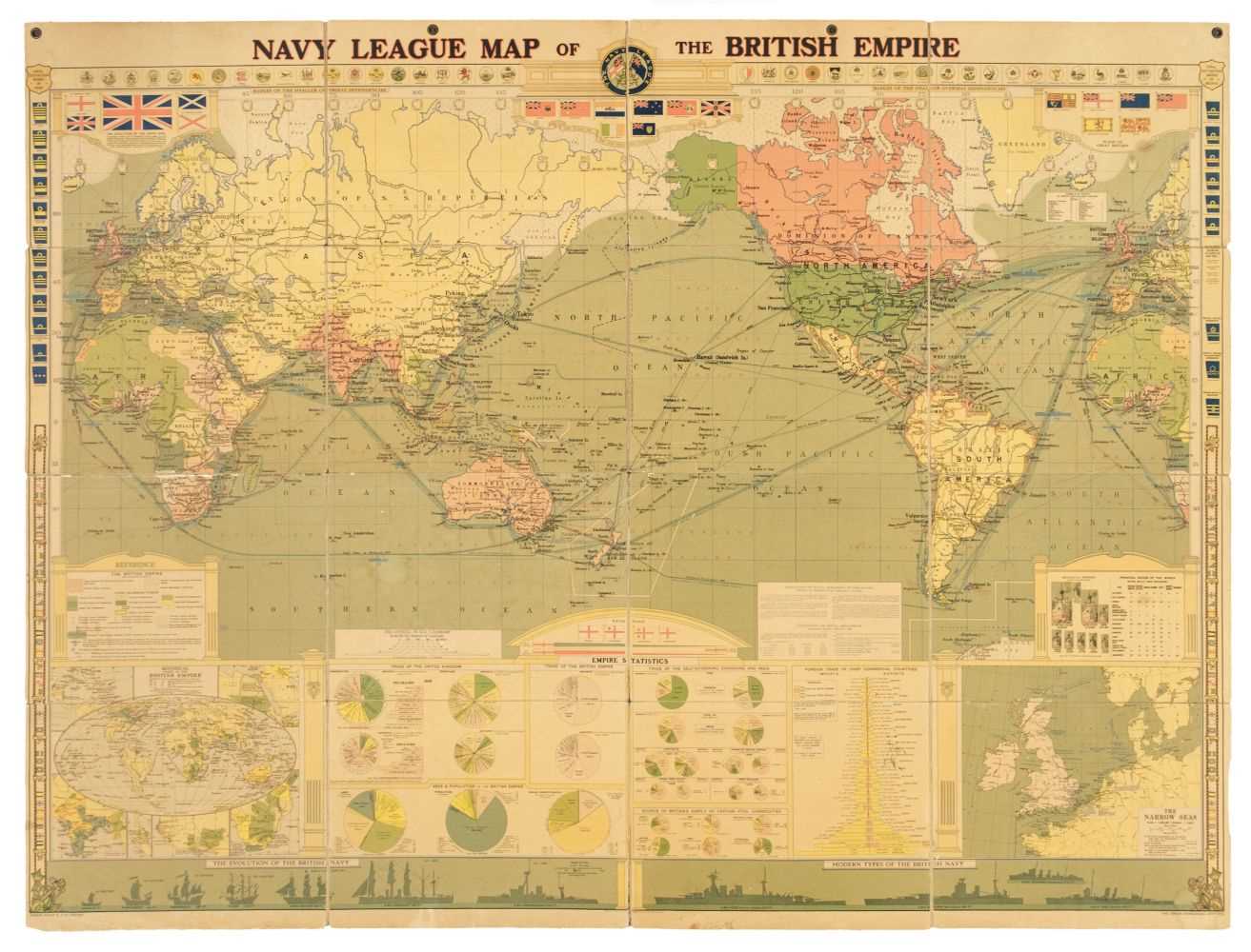 Lot 158 - World. Navy League Map of the British Empire,  The London Geographical Institute, circa 1925