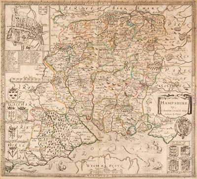 Lot 111 - Hampshire. Saxton (Christopher & Lea Philip), Hampshire by C. Saxton..., circa 1695