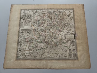 Lot 111 - Hampshire. Saxton (Christopher & Lea Philip), Hampshire by C. Saxton..., circa 1695