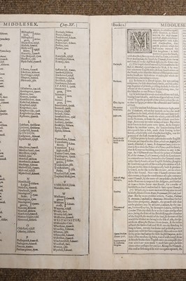 Lot 127 - Middlesex. Speed (John), Midle-Sex described..., 1st edition, George Humble, 1611