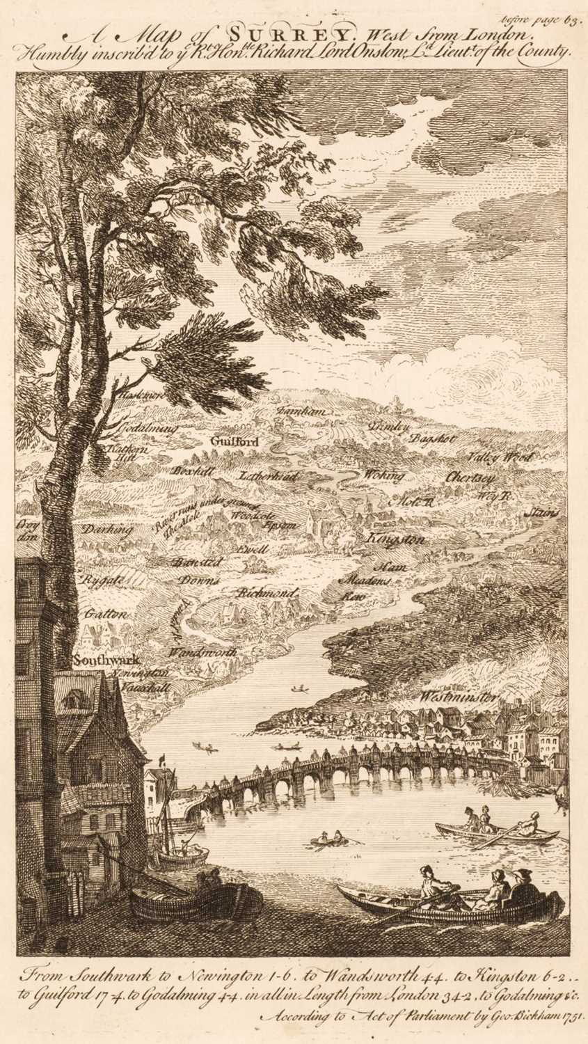 Lot 147 - Surrey. Bickham (George), A Map of Surrey. West from London, circa 1743