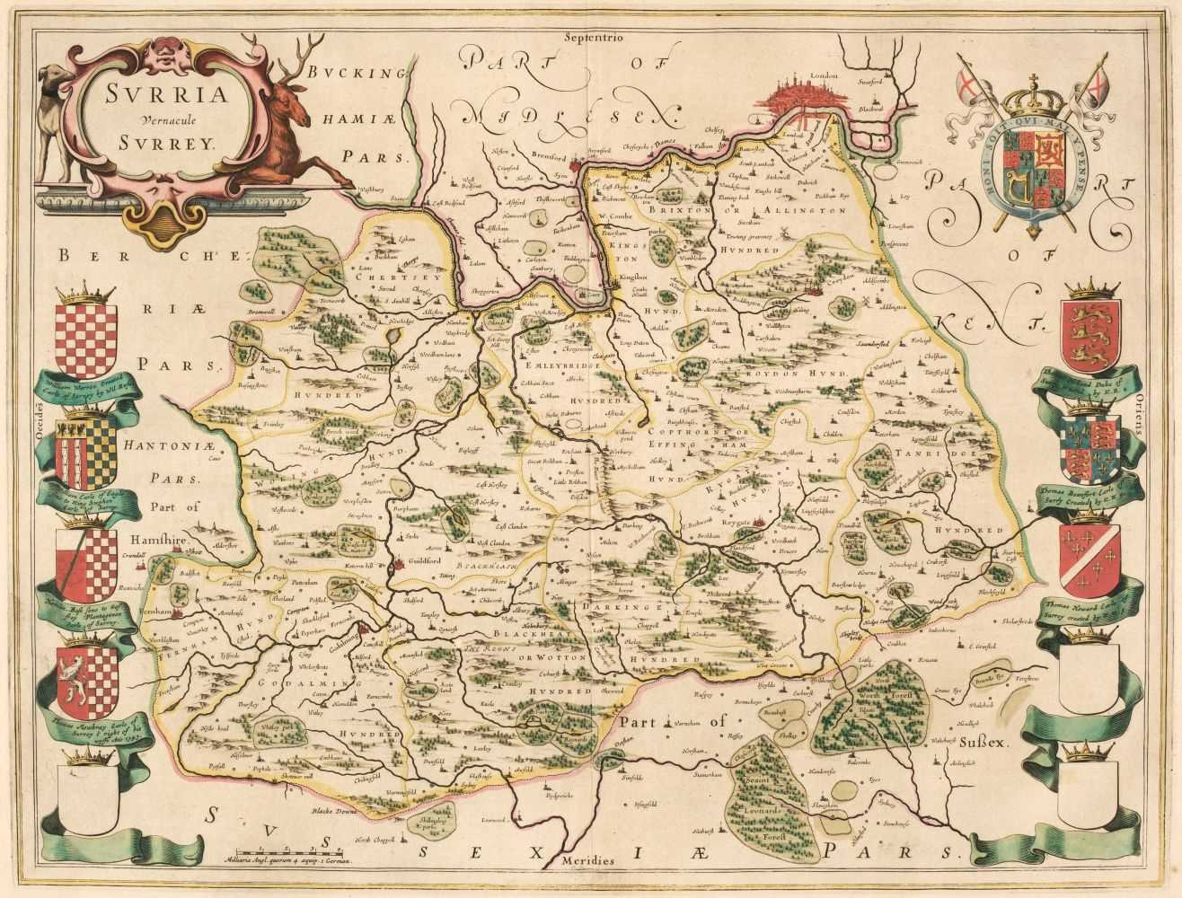 Lot 148 - Surrey. Blaeu (Johannes), Surria vernacule Surrey, Amsterdam, circa 1662