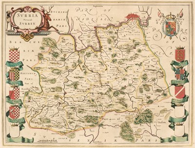 Lot 148 - Surrey. Blaeu (Johannes), Surria vernacule Surrey, Amsterdam, circa 1662