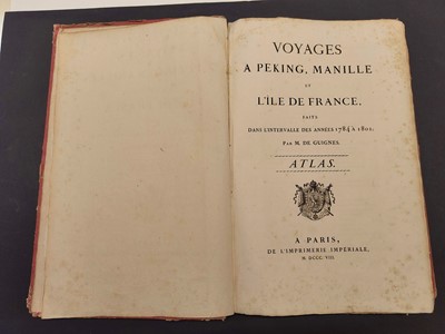 Lot 21 - Guignes (Chrétien de). Voyages a Péking, Manille et l'Île de France, Atlas vol. only, 1808