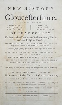 Lot 55 - Rudder (Samuel). A New History of Gloucestershire, 1st edition, Cirencester: 1779