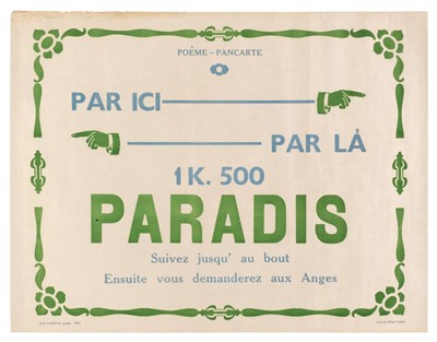Lot 377 - Albert-Birot (Pierre, 1876-1967). Paradis, 1964