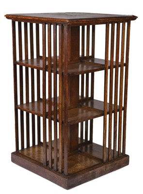 Lot 626 - Bookcase. An oak revolving bookcase, circa 1920s