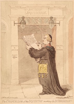 Lot 122 - Gillray (James). The Chancellor of the Inquisition, 1793