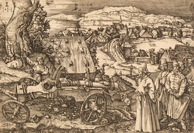Lot 24 - Hopfer (Hieronymus, 1528-1563). The Landscape with Cannon, after Durer, 1520–1550
