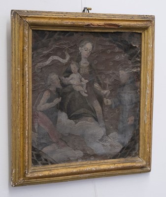 Lot 12 - Spanish Colonial School. Virgin Mary and Infant Jesus, early to mid 18th century