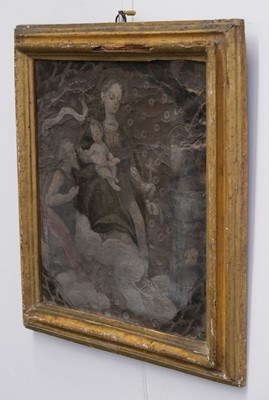 Lot 12 - Spanish Colonial School. Virgin Mary and Infant Jesus, early to mid 18th century