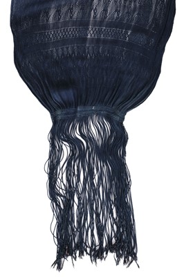 Lot 329 - Clothing. A rare blue sprang sash, probably Hungarian or Turkish, circa 1620