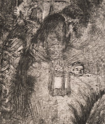 Lot 69 - Rembrandt (van Rijn, 1606-1669). Adoration of the Shepherds: A Night Piece, 1652, etching