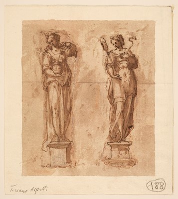 Lot 28 - Attributed to Tiziano Aspetti (1559–1606). Temperance and Prudence, 16th century