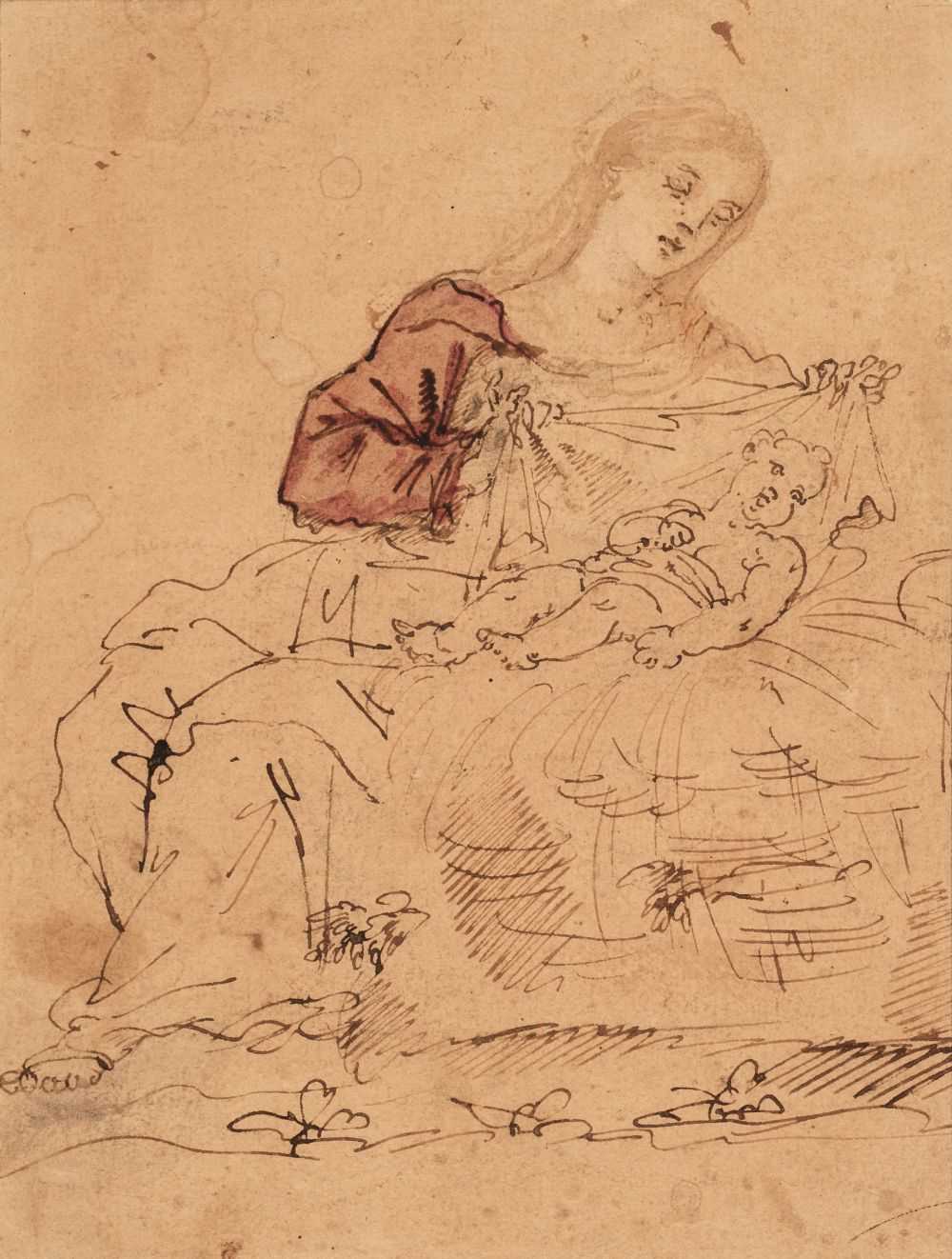 Lot 47 - Circle of Anthony van Dyck (1599-1641). Madonna and Child