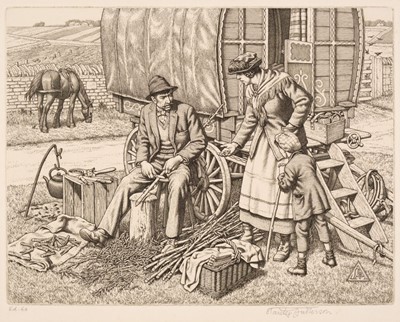 Lot 358 - Anderson (Stanley, 1884-1966). The Clothes Peg Maker, 1954
