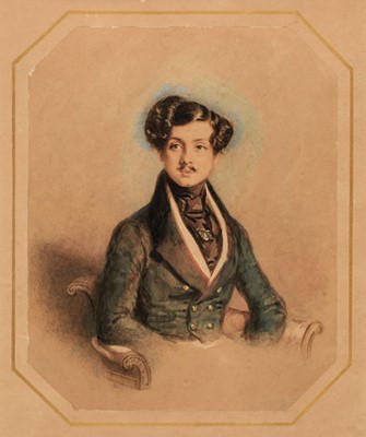 Lot 211 - Chalon (Alfred Edward, 1780-1860). Portraits of a Gentleman and a Lady, 1836