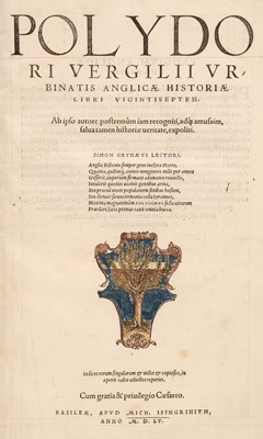 Lot 266 - Binding for Queen Mary I of England and Ireland. Polydori Vergilii Urbinatis Anglicae... , 1555