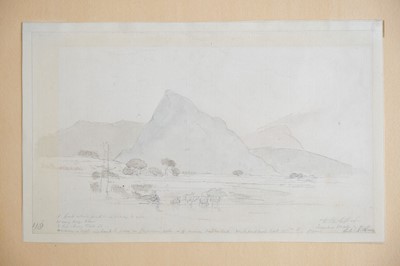 Lot 62 - Nattes (John Claude, 1765-1822). River Landscape, possibly Devon, pencil & wash on paper