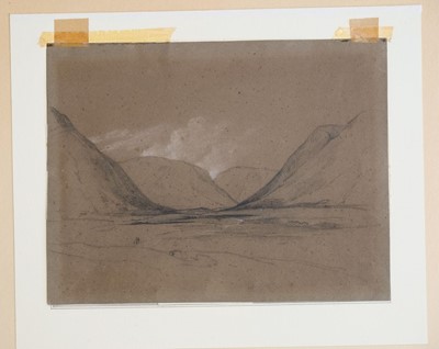 Lot 62 - Nattes (John Claude, 1765-1822). River Landscape, possibly Devon, pencil & wash on paper