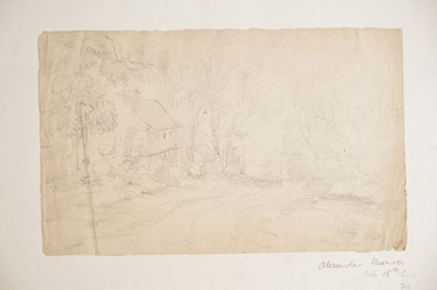 Lot 62 - Nattes (John Claude, 1765-1822). River Landscape, possibly Devon, pencil & wash on paper
