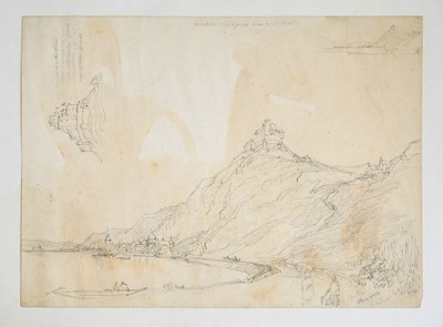 Lot 62 - Nattes (John Claude, 1765-1822). River Landscape, possibly Devon, pencil & wash on paper