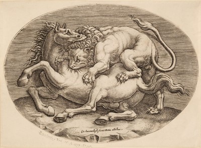 Lot 29 - Ghisi (Adamo, 1520-1582). Allegory of Servitude after Mantegna, 1573..., and one other