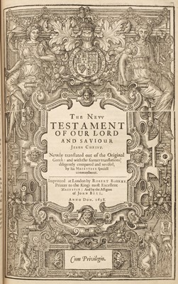 Lot 294 - Bible [English]. The Holy Bible conteyning the Old Testament and the New..., 1639
