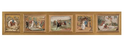 Lot 175 - English School. Lochinvar, five individual original illustrations, 19th century, watercolour
