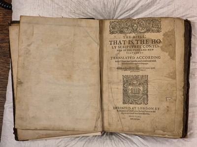 Lot 278 - Bible [English]. The Bible: That is, the Holy Scriptures contained in the Olde and New..., 1595