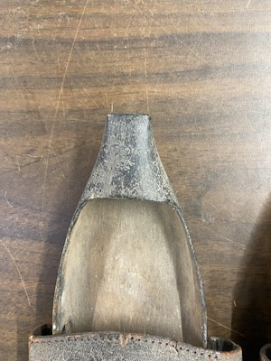 Lot 328 - Clothing. A pair of wooden pattens, probably 18th century