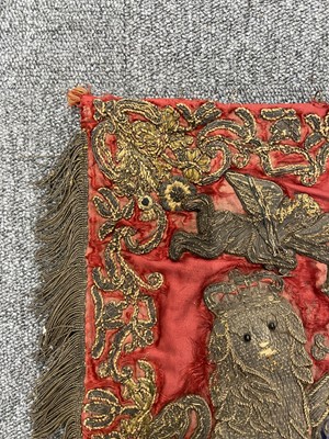 Lot 370 - Trumpet Banner. An heraldic ceremonial banner for the reign of Queen Victoria, 19th century