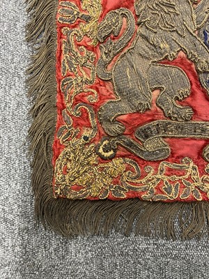 Lot 370 - Trumpet Banner. An heraldic ceremonial banner for the reign of Queen Victoria, 19th century