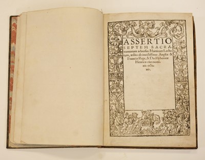 Lot 261 - Henry VIII (King of England). Assertio septem sacramentorum adversus Martinum Lutherum, 1522