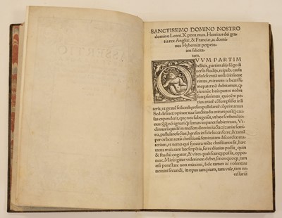 Lot 261 - Henry VIII (King of England). Assertio septem sacramentorum adversus Martinum Lutherum, 1522