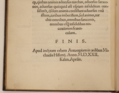 Lot 261 - Henry VIII (King of England). Assertio septem sacramentorum adversus Martinum Lutherum, 1522