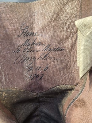 Lot 323 - Clothing. A pair of early-mid 19th century ladies' riding boots, by Stone of Brighton