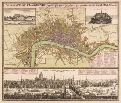 Lot 176 - London. Homann (Johann Baptist). Map of London, circa 1705