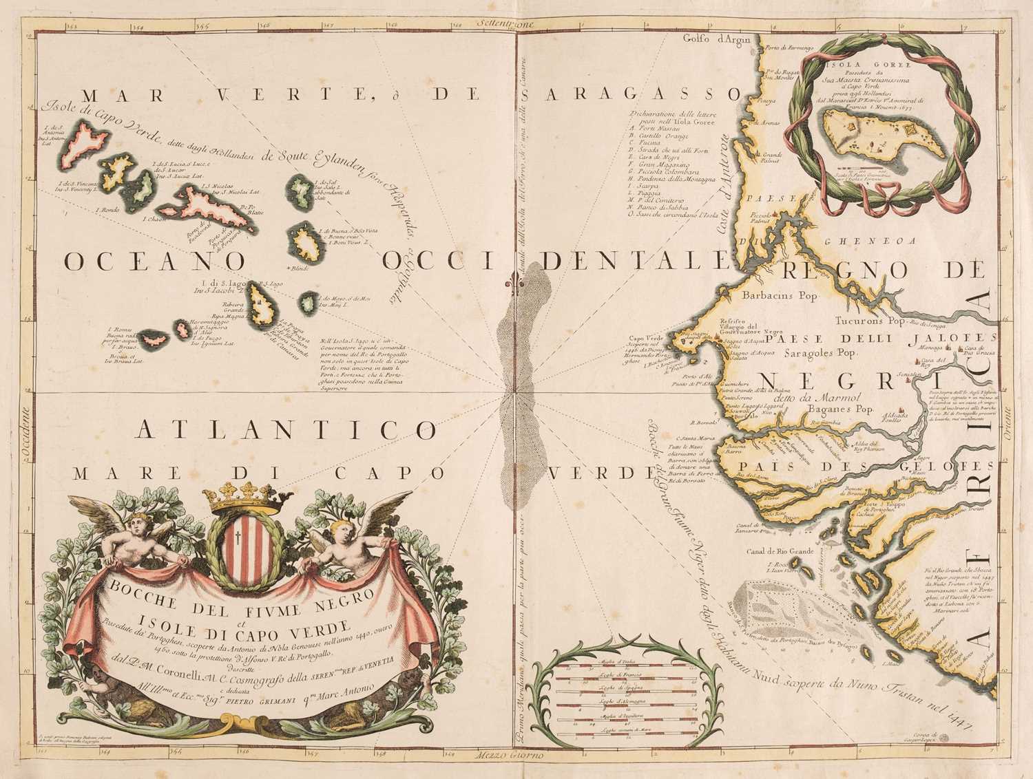 Lot 93 - Cape Verde Islands. Coronelli (V. M.) Bocche del Fiume Negro et Isole di Capo Verde, circa 1690