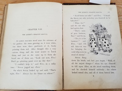 Lot 80 - Carroll (Lewis). Alice's Adventures in Wonderland, London: Macmillan and Co, 1869