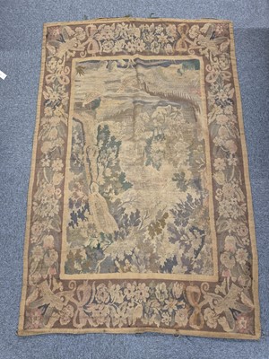 Lot 368 - Tapestry. A verdure tapestry of a country house, probably French, circa 1680-1720