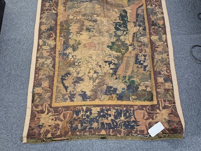 Lot 368 - Tapestry. A verdure tapestry of a country house, probably French, circa 1680-1720