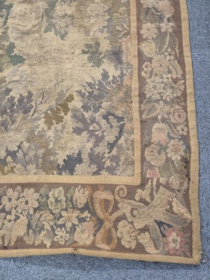 Lot 368 - Tapestry. A verdure tapestry of a country house, probably French, circa 1680-1720