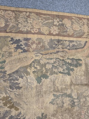 Lot 368 - Tapestry. A verdure tapestry of a country house, probably French, circa 1680-1720