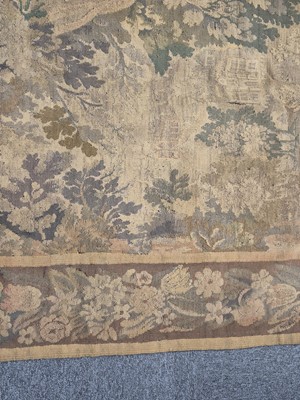 Lot 368 - Tapestry. A verdure tapestry of a country house, probably French, circa 1680-1720