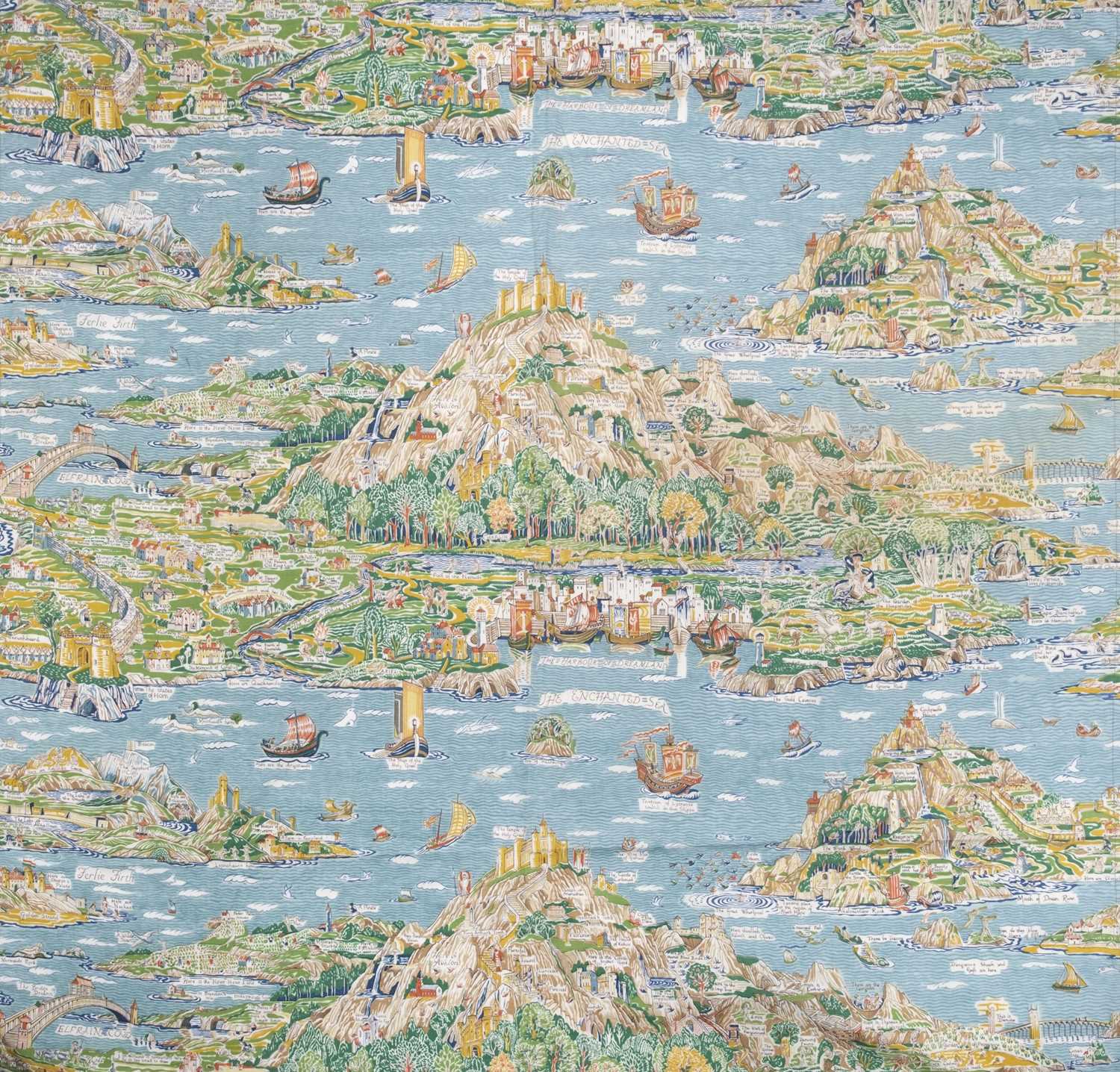 Lot 367 - Sleigh (Bernard). A Map of Fairyland, Rosebank Fabrics, 1930s