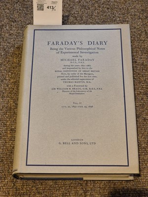 Lot 413 - Faraday (Michael). Faraday's Diary, 8 vols (including index), 1932-36