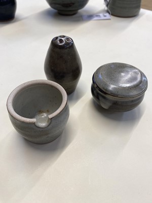 Lot 401 - Leach Pottery. A porcelain cruet set and other items