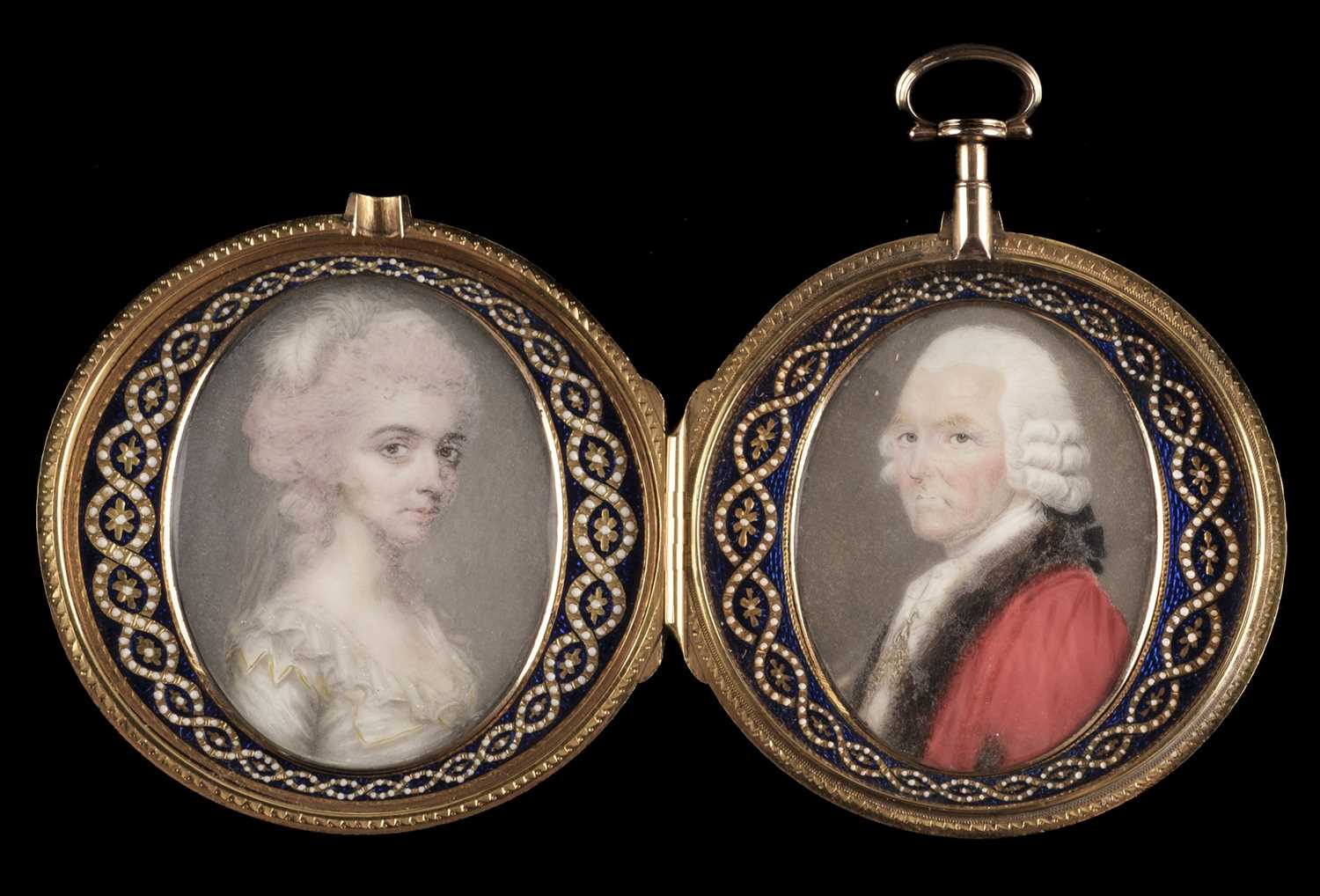 Lot 27 - Smart (John, 1741-1811). A pair of oval portrait miniatures, of an unidentified gentleman and lady, circa 1770s